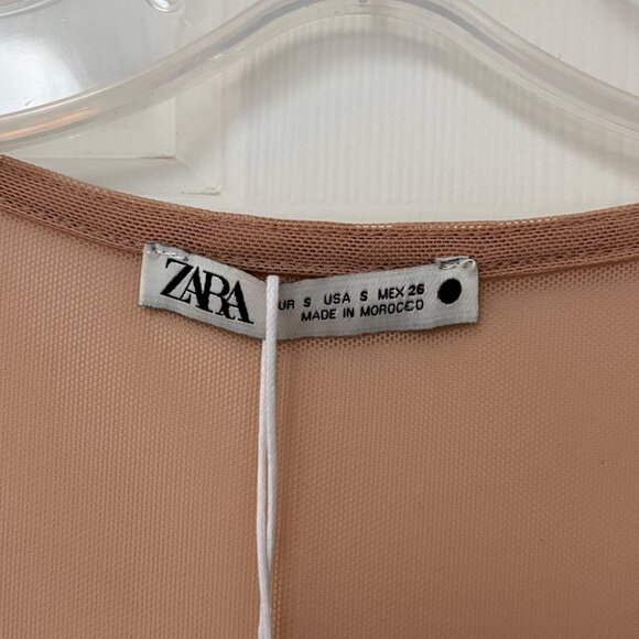 NWT ZARA Combination Tulle Bodysuit S - Picture 7 of 15